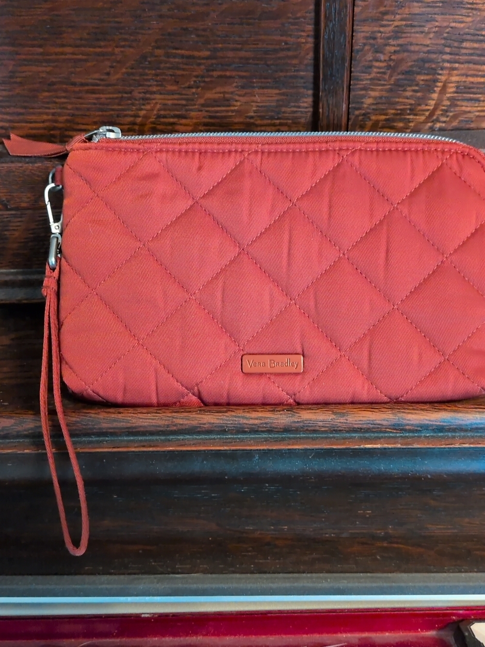 Vera Bradley Quilted Wristlet - Rust